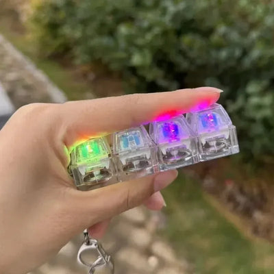 Anti-Stress Clicky Keyboard Fidget – Light-Up Keychain Toy